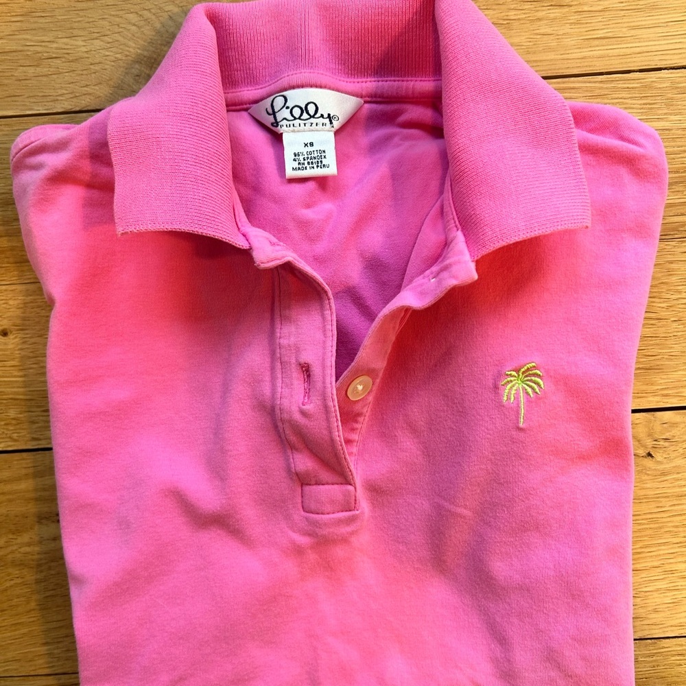 Lilly Pulitzer Polo Pink Top white XS